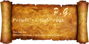 Polgári Györgyi névjegykártya